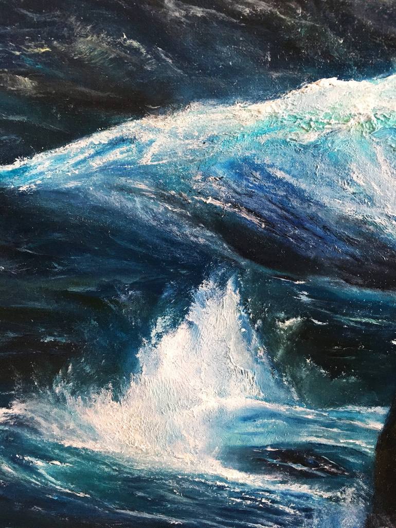 Original Expressionism Seascape Painting by Jane Artamonova