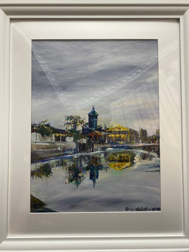 Original Abstract Expressionism Landscape Painting by Hsien-Chih Shu
