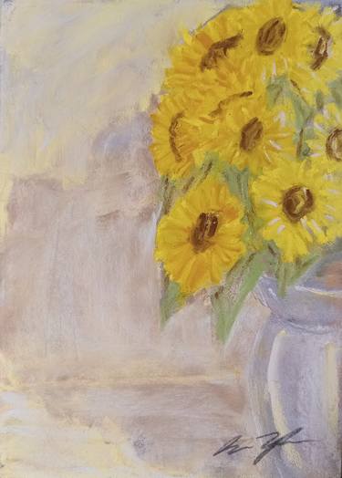 Original Impressionism Floral Drawings by Ian Langham