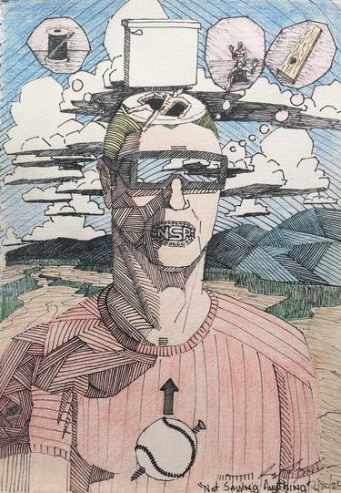 Original Surrealism Portrait Drawings by Ian Langham