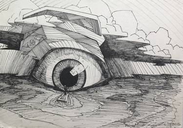 Original Surrealism Landscape Drawings by Ian Langham