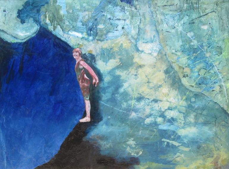 Swimming Hole Little Girl #59 Painting by George E Huffman | Saatchi Art