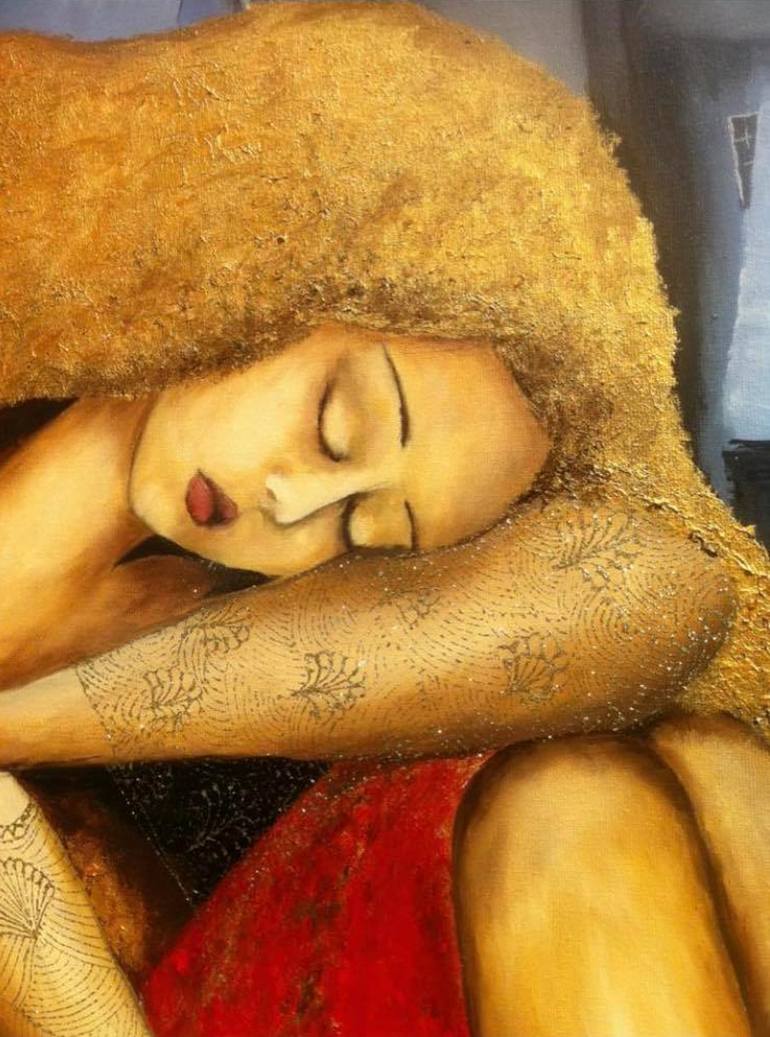 Original Art Deco Fantasy Painting by Barbare Gegidze