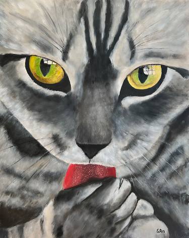 Print of Realism Cats Paintings by Sonny Andersson