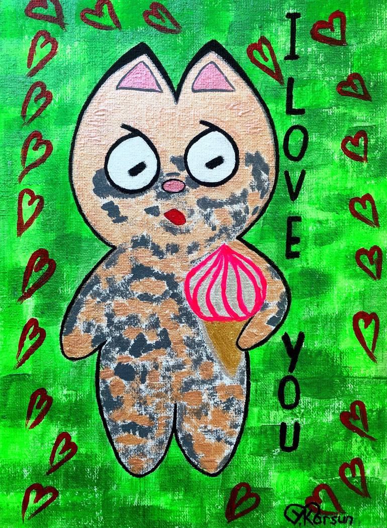 i love you cat drawing