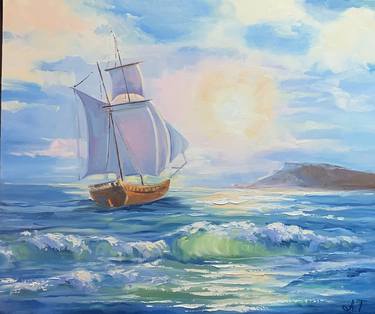 Print of Seascape Paintings by Anastasiia Tkachenko