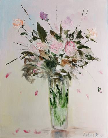 Print of Floral Paintings by Maria Kakhiani