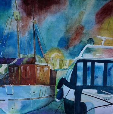 Print of Abstract Boat Paintings by Natallia Palcheuskaya