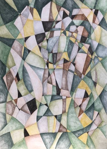 Original Cubism Abstract Drawings by Joanna Wietrzycka