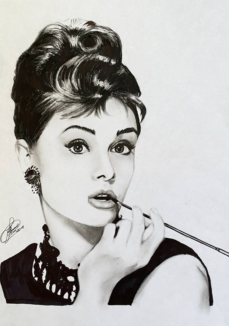 Woman Audrey Drawing by Vika Top | Saatchi Art