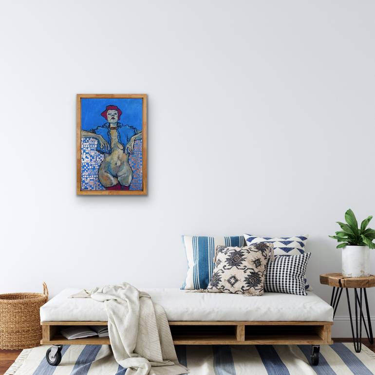 Original Figurative Nude Painting by Iris Van Zanten