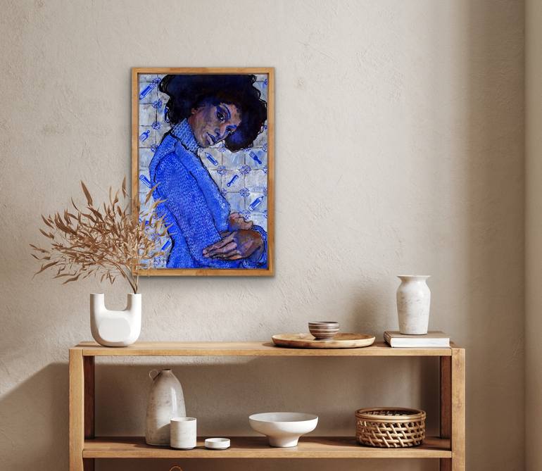 Original Figurative People Painting by Iris Van Zanten