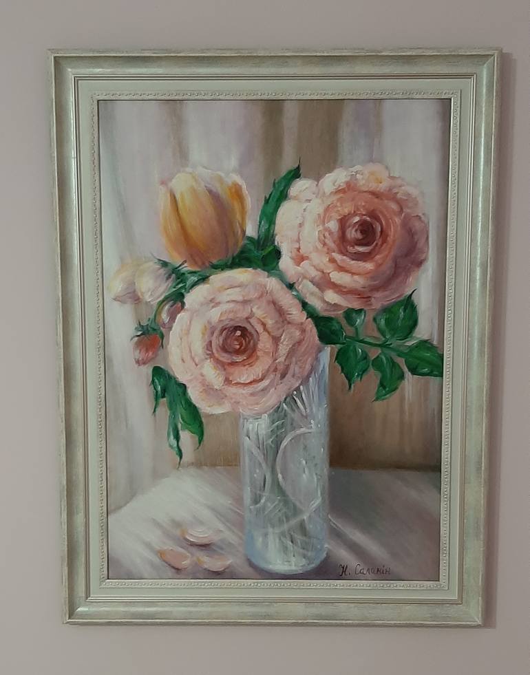 Original Realism Floral Painting by Nataliia Salamin