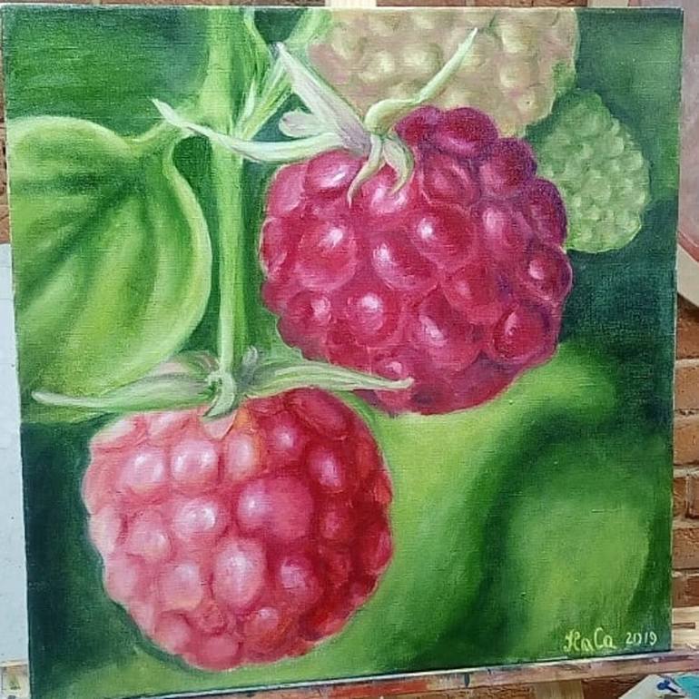 Raspberry Painting by Nataliia Salamin Saatchi Art