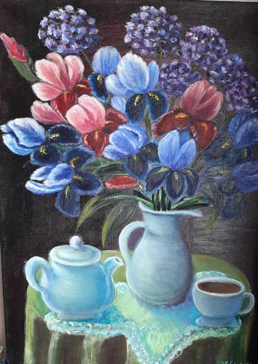 Original Realism Floral Paintings by Nataliia Salamin