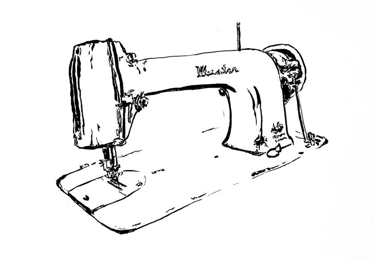 simple sewing machine drawing