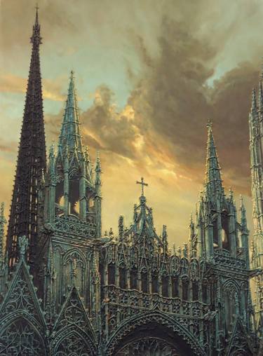 Rouen cathedral / Top of facade thumb