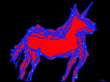 Original Abstract Horse Digital by Bahja Choy