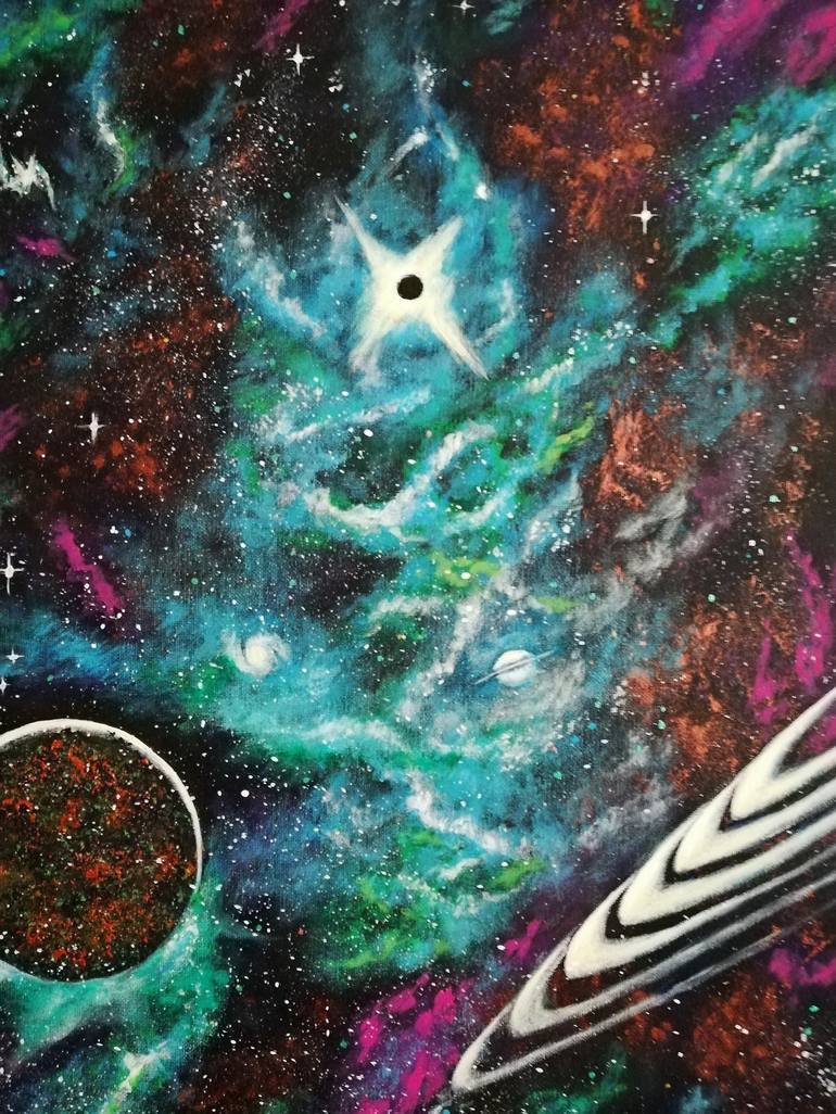 Original Expressionism Outer Space Painting by Iryna Fedarava 