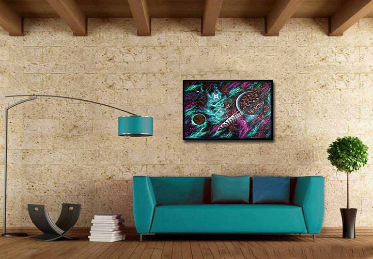 Original Expressionism Outer Space Painting by Iryna Fedarava 