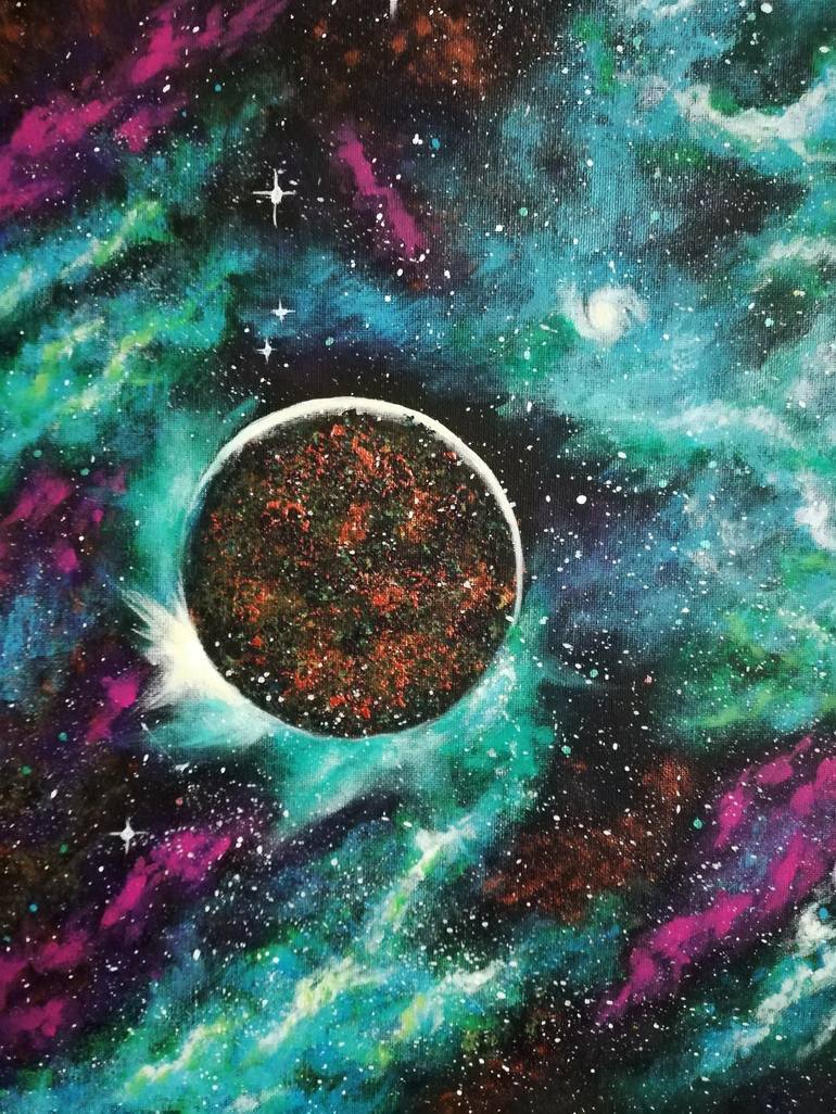 Original Expressionism Outer Space Painting by Iryna Fedarava 