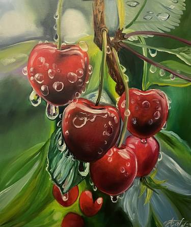 Ripe Cherry oil painting thumb