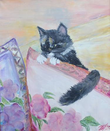Print of Fine Art Cats Paintings by Anna Pavlovich-Naneva