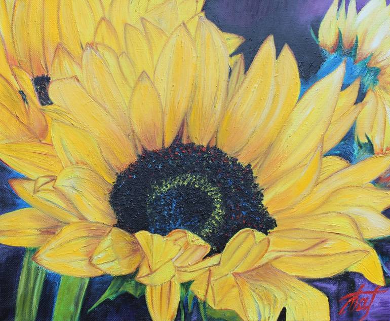 Download Symbol Of The Sun Yellow Sunny Flowers That Always Reach For The Sun Looking At Which A Smile Appears On Your Face Painting By Anna Pavlovich Saatchi Art