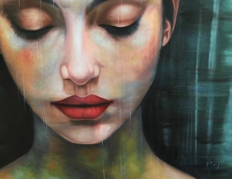 Original Art Deco People Painting by Vans Lam