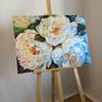 A light and airy picture with white peonies will perfectly refresh the interior and will cheer you up every day. Peonies are very delicate and almost smell… 
I sit down to work only with a good mood, so the picture radiates positive.
Gallery stretch (on the sides of the picture continuation of the drawing - can be used without a frame)