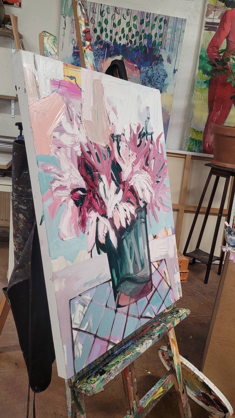 Original Abstract Expressionism Still Life Painting by Golnaz Afraz