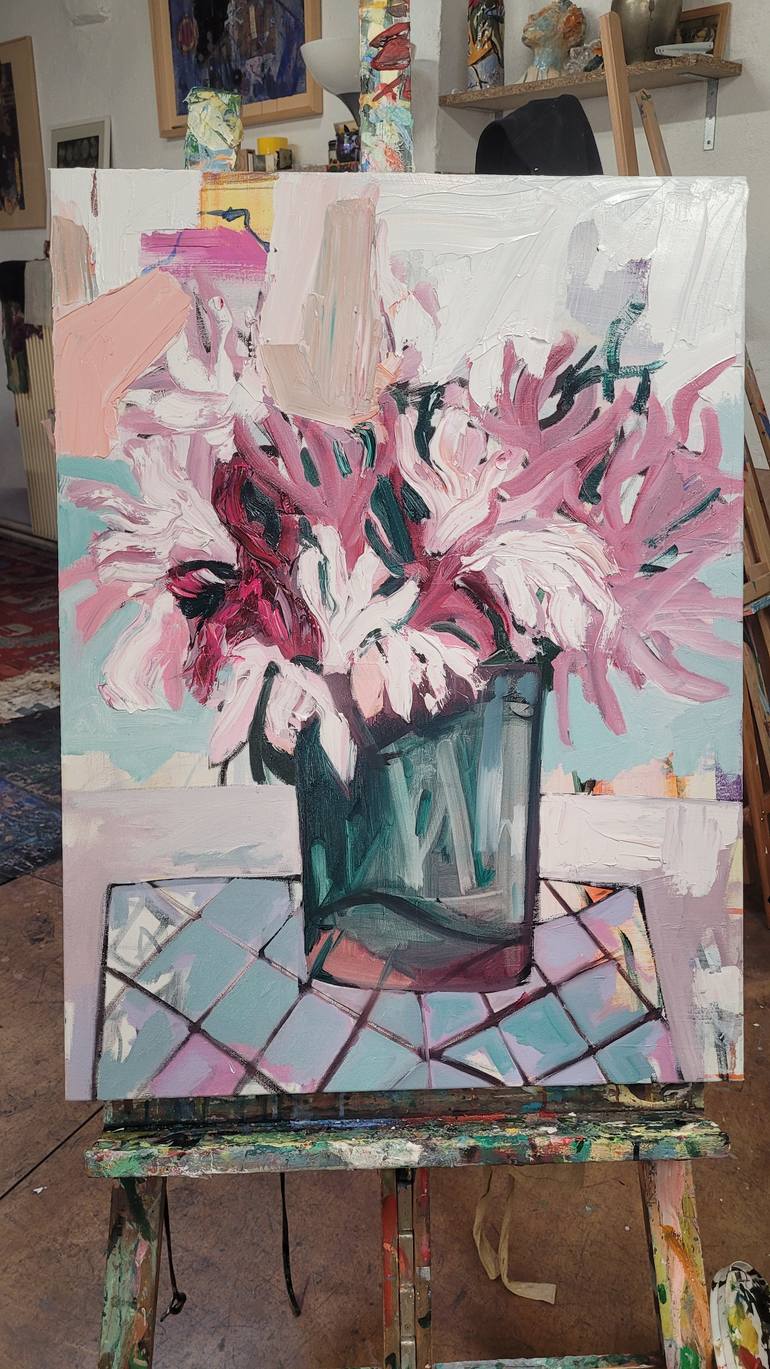 Original Abstract Expressionism Still Life Painting by Golnaz Afraz