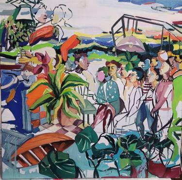 Original Abstract Expressionism Boat Paintings by Golnaz Afraz