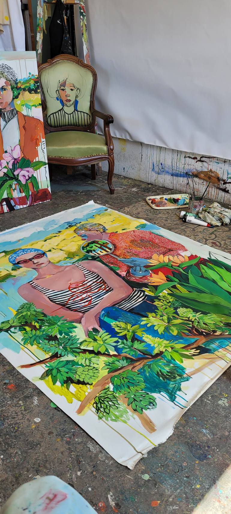 Original Figurative People Painting by Golnaz Afraz