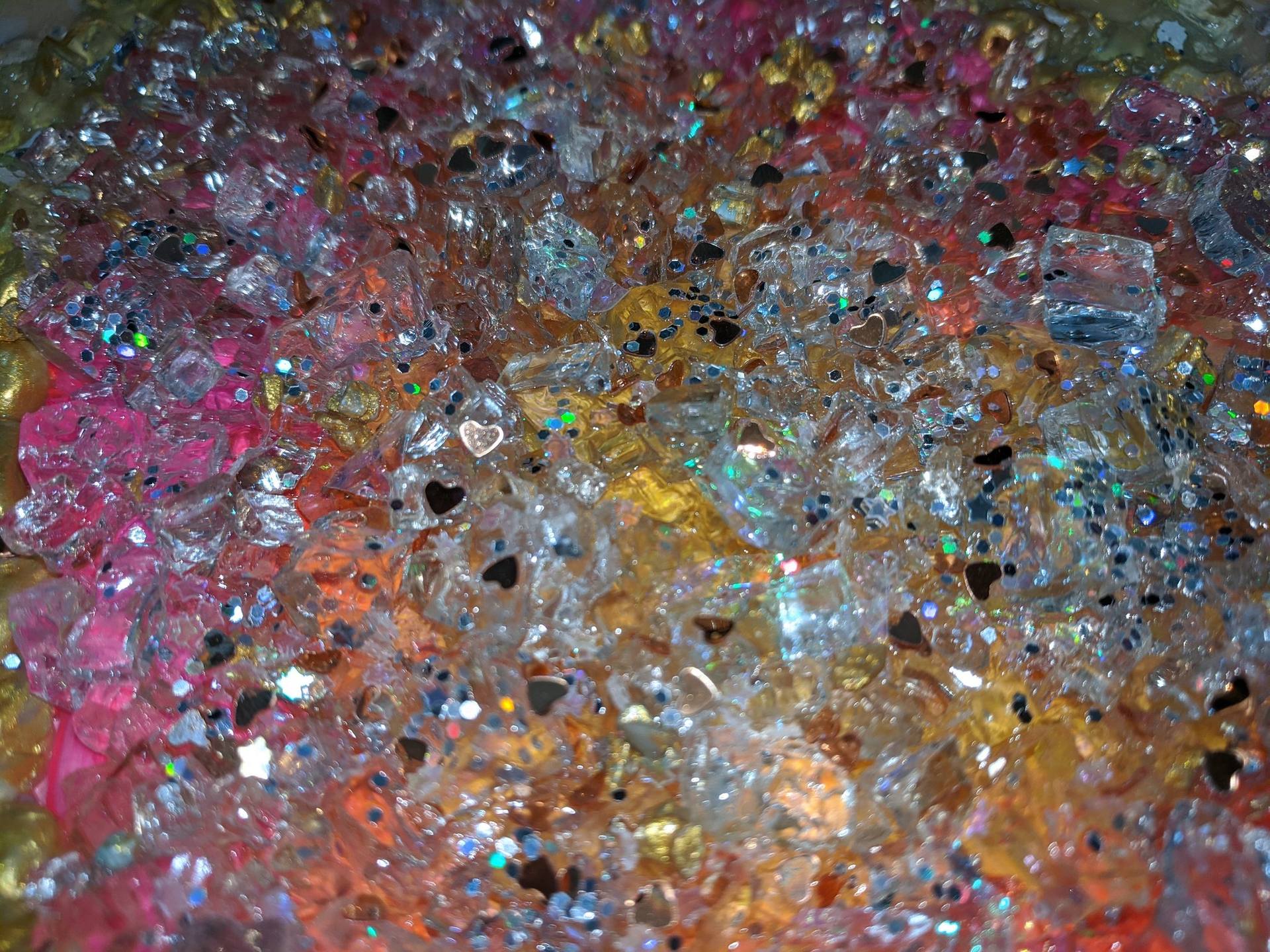 Crushed glass art- Golden Crush