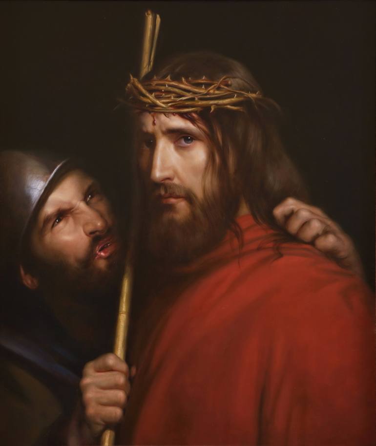 Christ with Mocking Soldier (1880) by Carl Heinrich Bloch Painting by ...