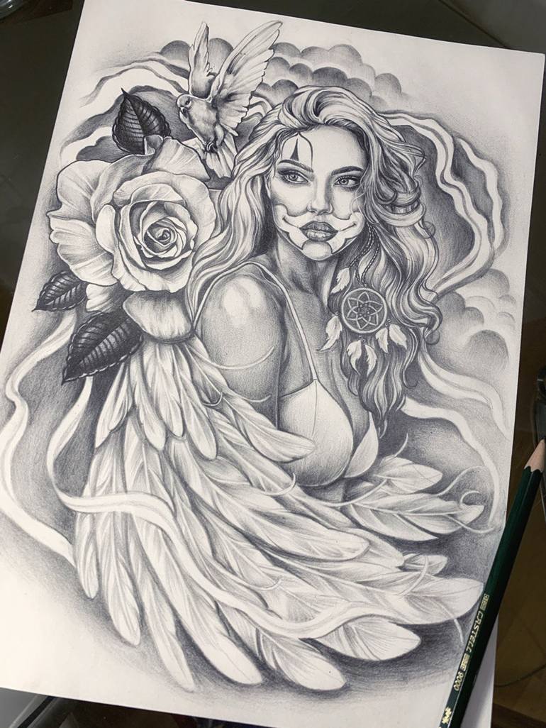 Angel Drawing by Irina Korneeva | Saatchi Art