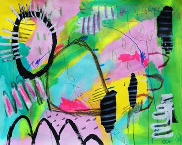Original Abstract Expressionism Abstract Painting by Evelyn La Starza