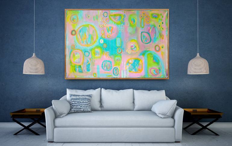 Original Abstract Expressionism Abstract Painting by Evelyn La Starza