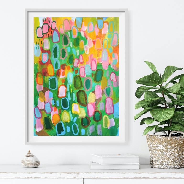 Original Abstract Floral Painting by Evelyn La Starza
