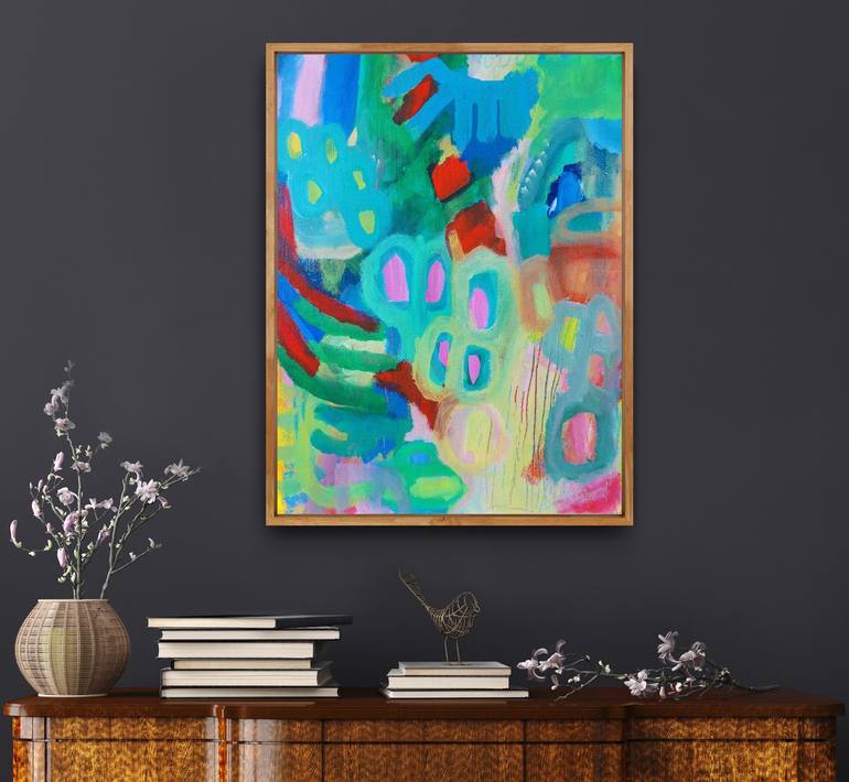 Original Abstract Expressionism Abstract Painting by Evelyn La Starza