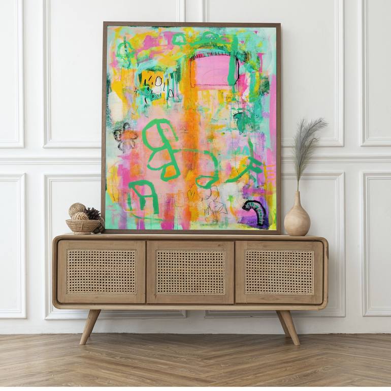 Original Street Art Abstract Painting by Evelyn La Starza