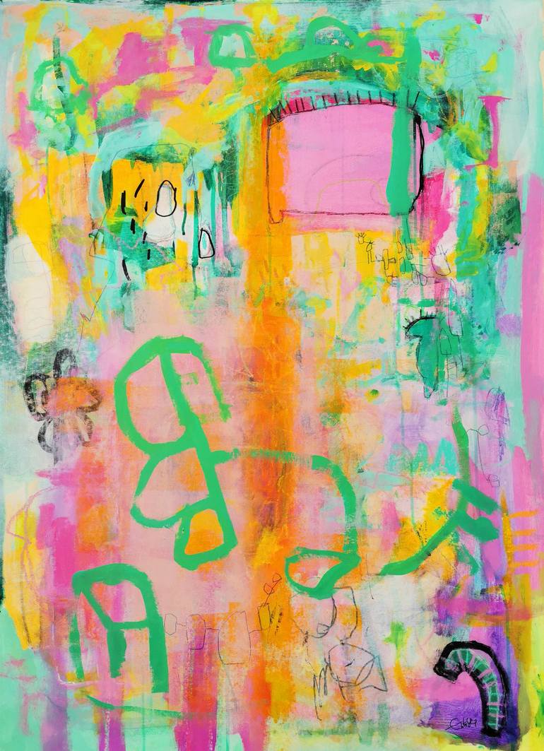 Original Street Art Abstract Painting by Evelyn La Starza