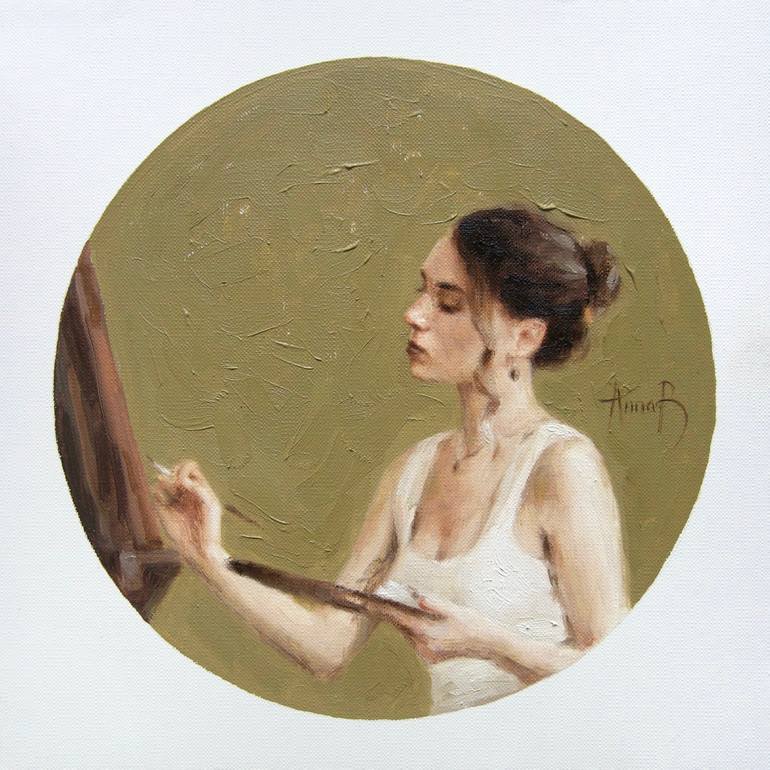ORIGINAL OIL PAINTING SELF PORTRAIT V Painting by Anna Bernadskaya ...