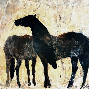 Original Abstract Expressionism Horse Painting by Olga Tikhonova