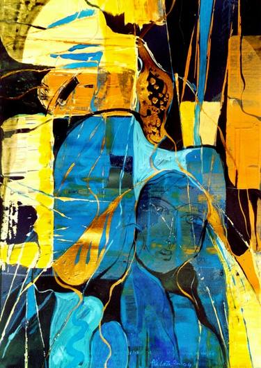 Original Abstract Expressionism Women Painting by Ali Latif