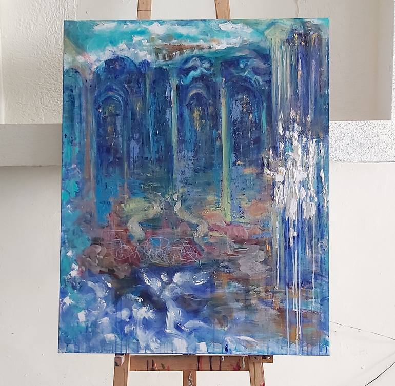 Original Abstract Expressionism Abstract Painting by Jenny Yusupov