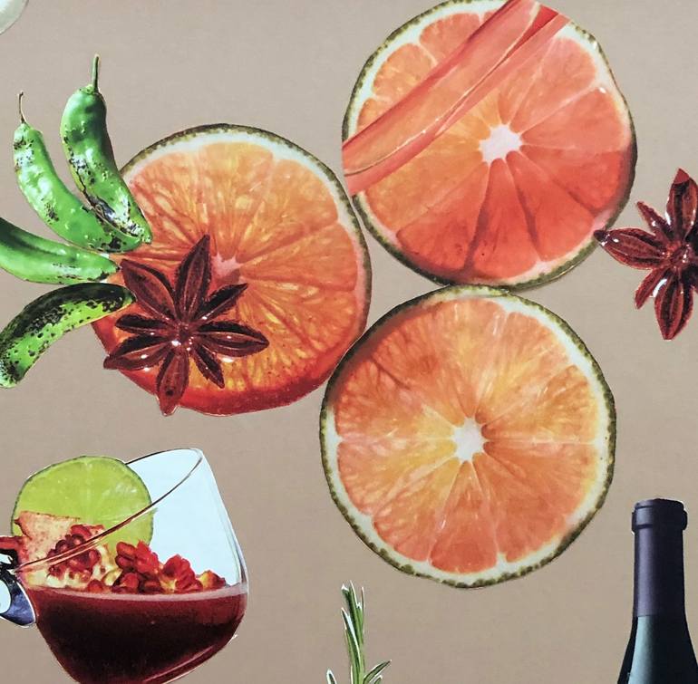 Original Food & Drink Collage by KMS Art Studio