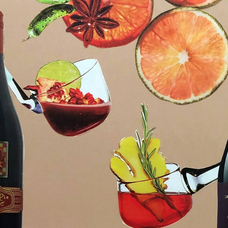 Original Pop Art Food & Drink Collage by KMS Art Studio