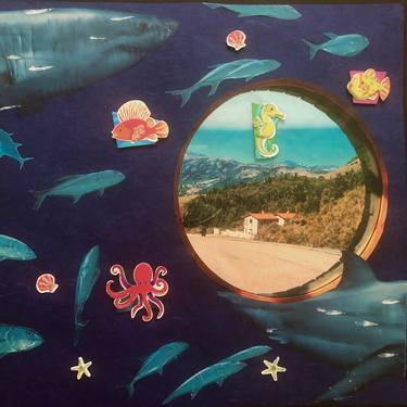 Original Conceptual Seascape Collage by KMS Art Studio